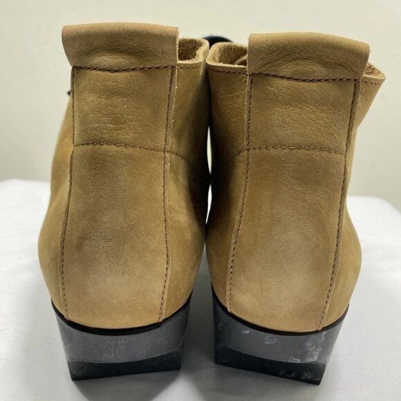 NEW ARCHE Brown Leather Chukka Wedge Boots Women’s 10 - Picture 3 of 11